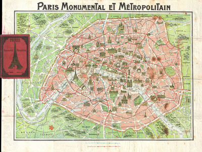 Tourist Map of Paris from the 1920s