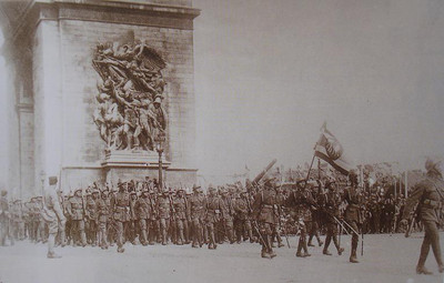 WWI Victory Parade Under the Arc de Triomphe