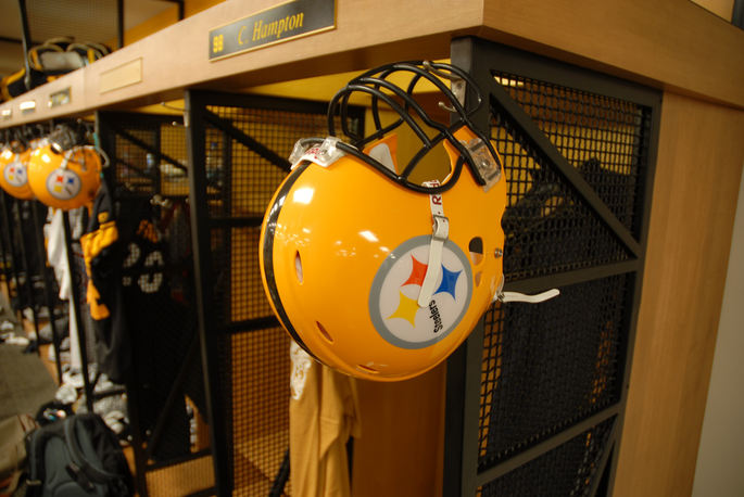 Pittsburgh Steelers Helmet in Changing Rooms