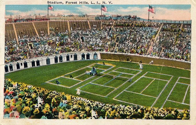 Postcard of the Forest Hills Tennis Stadium in New York