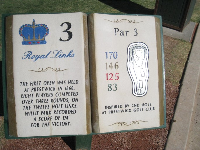 Prestwick Golf Club Plaque at Royal Links Golf in Las Vegas