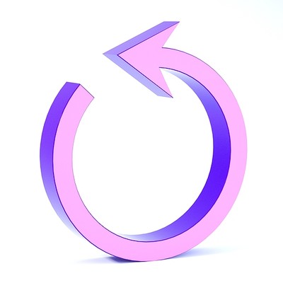 Purple Circular 3D Arrow