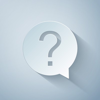 Question Mark Icon on Grey Background