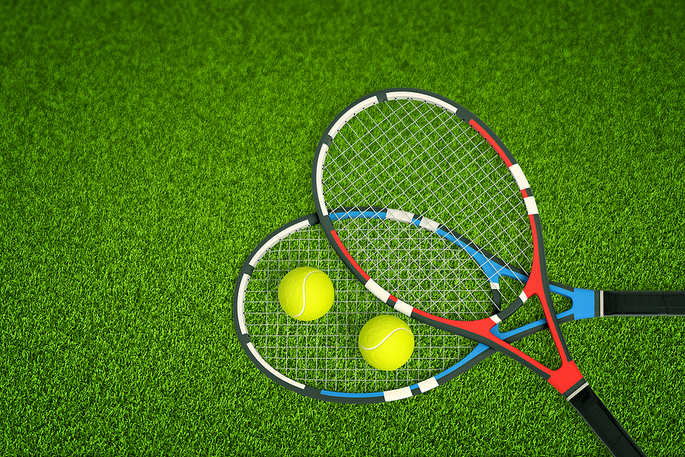 Red and Blue Tennis Rackets