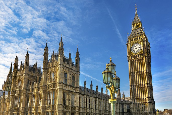 Street Lamp Against Westminster Palace