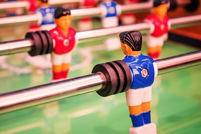 Table Football with Red and Blue Teams