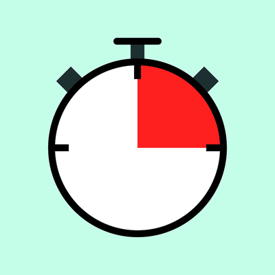 Timer Icon with Red Section