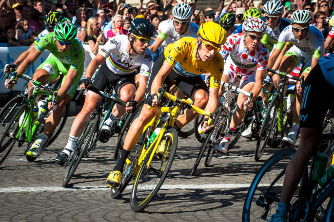 Tour de France Bradley Wiggins in Yellow Jersey