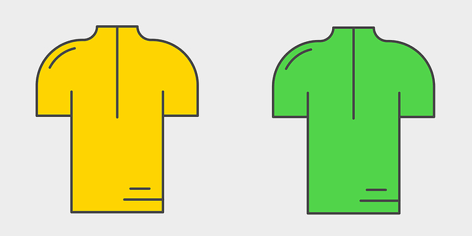 Tour de France Yellow and Green Jersey Icons