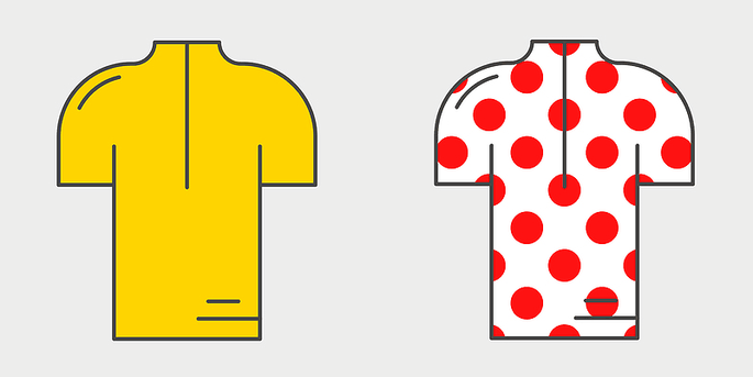 Tour de France Yellow and Polka Dot Jersey Icons