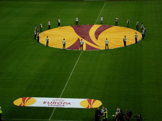 Banner on Pitch Prior to Europa League Match