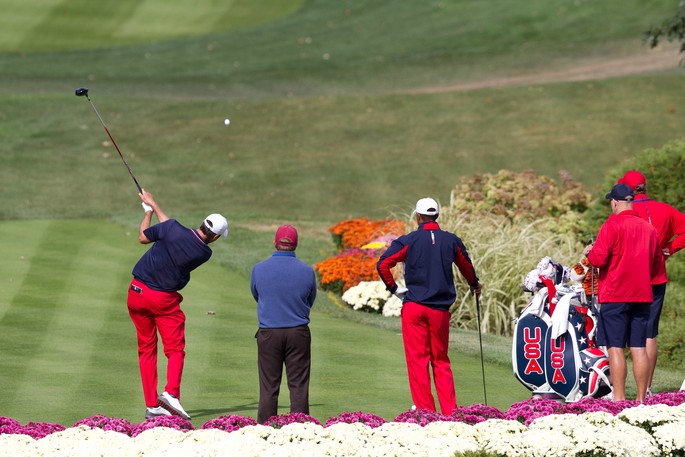 United States Player Practising at the 2012 Ryder Cup