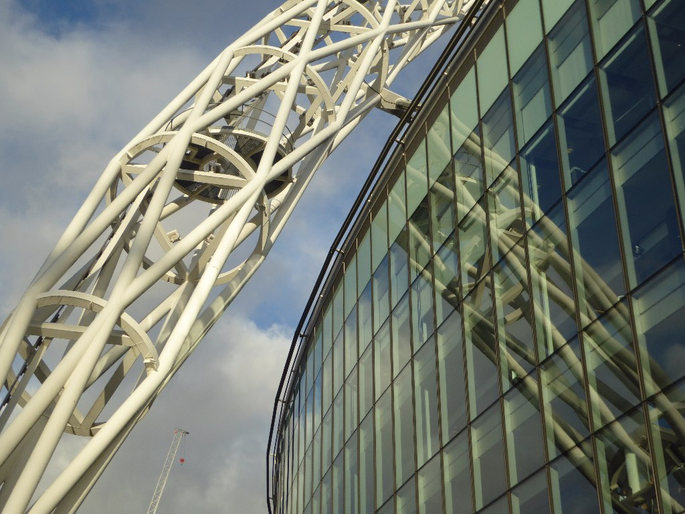 Close Up View of the Wembley Arch