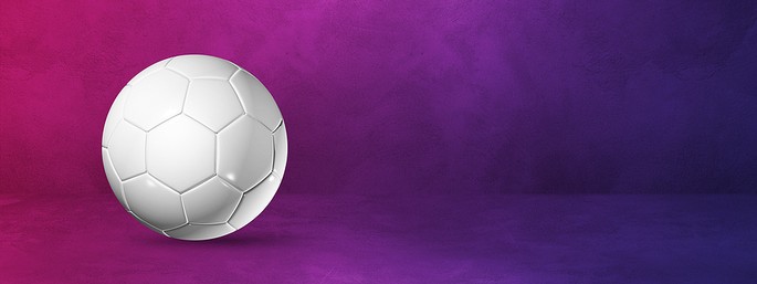 White Football Against Purple Banner