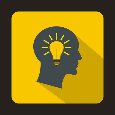 Yellow Lightbulb Head Idea Icon