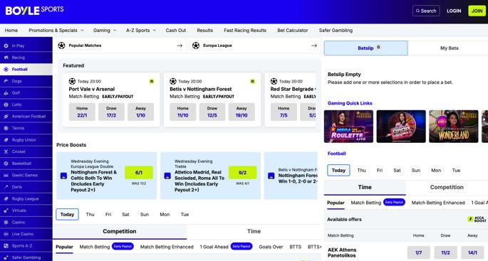 Boylesports football betting