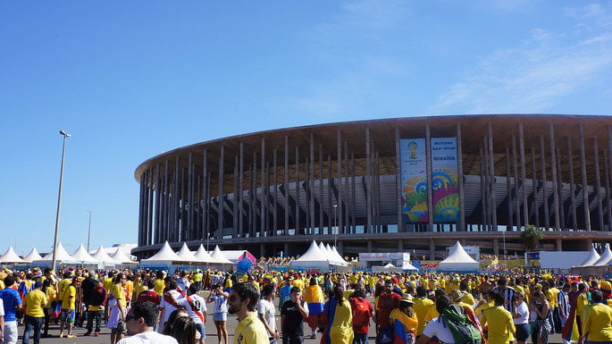 Football Fans Outside Stadium