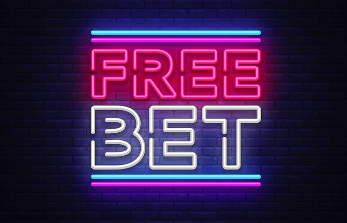 Free bet neon sign