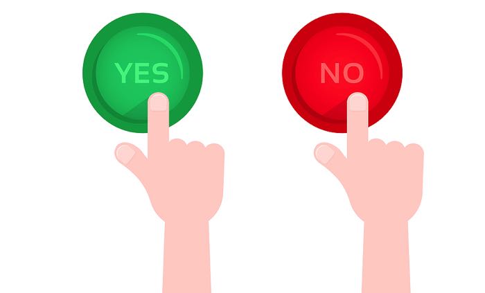 Yes/No Pushing Buttons